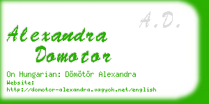alexandra domotor business card